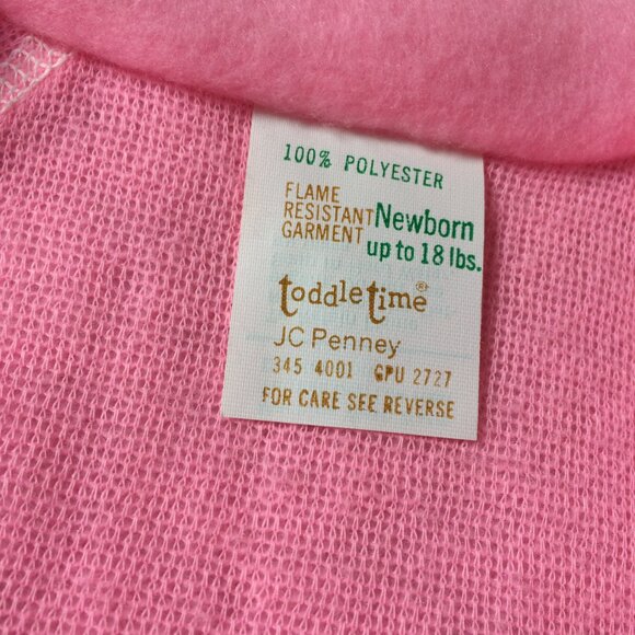 Vintage Pink Bunting Sleeper + Hat & Moccasins - Picture 4 of 13